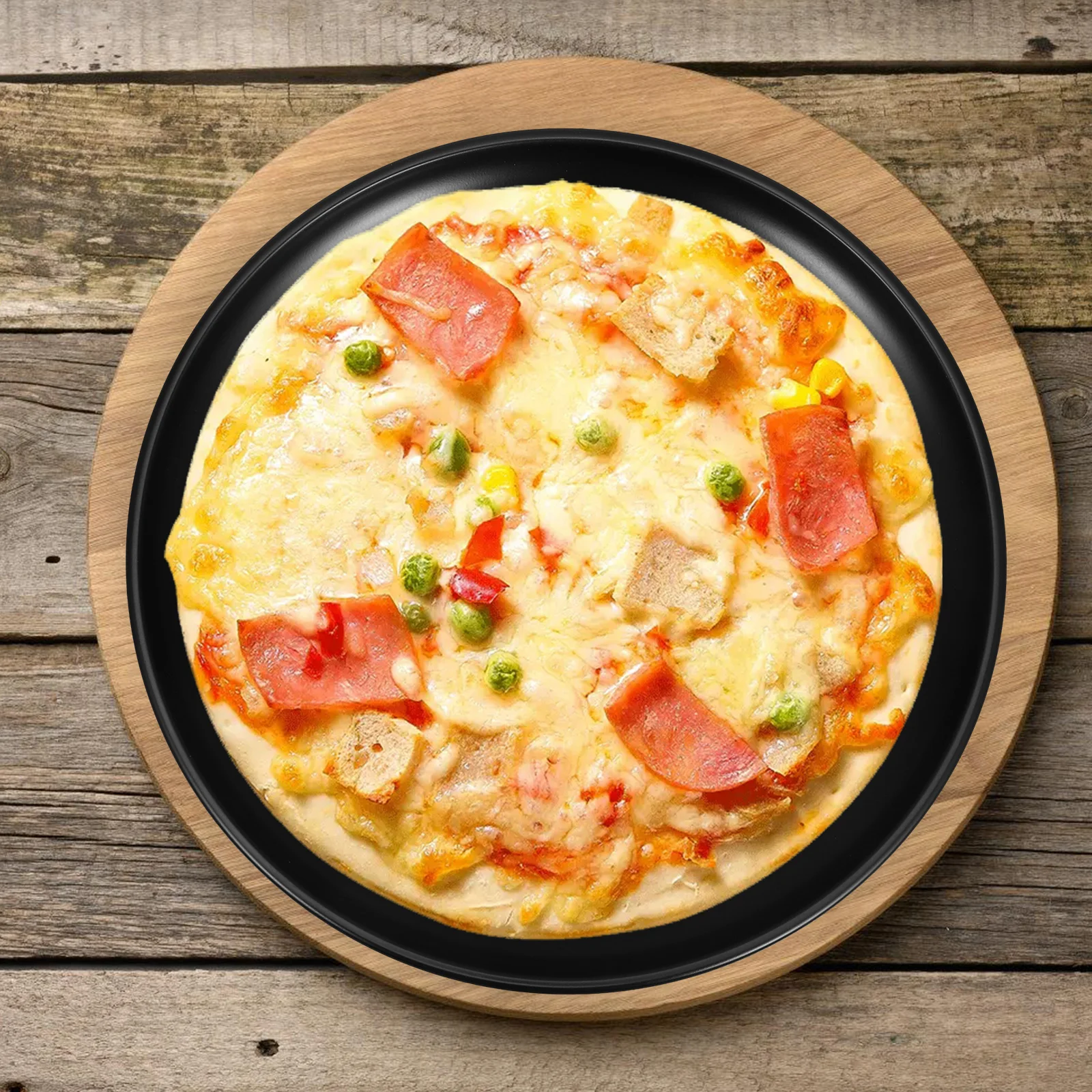 

Non Stick Pizza Pan 12 Inch Round Tray For Cake Oven Use Stainless Steel Pizza Plate Easy Release Baking Tool Kitchen