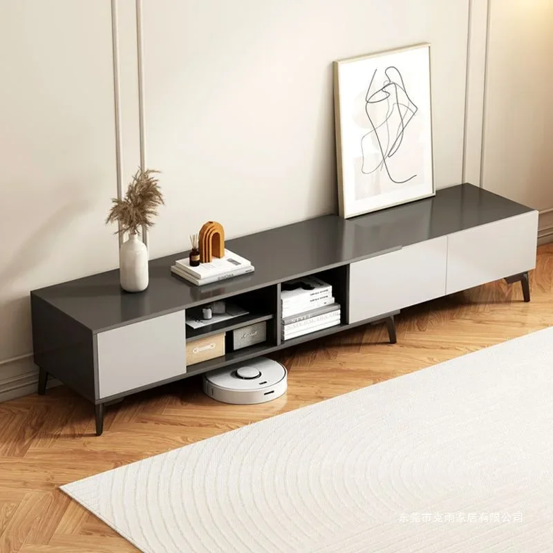 

Black TV Consoles Cabinet Wooden Shelves Modern Style TV Stand Living Room Storage Drawers Mueble TV Moderno Furniture MQ50DS