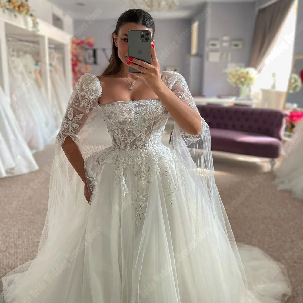 Exquisisit-Vestidos De novia De línea a para mujer, románticos Vestidos De novia De princesa con cuello De corazón, Vestidos De baile De compromiso, 2024