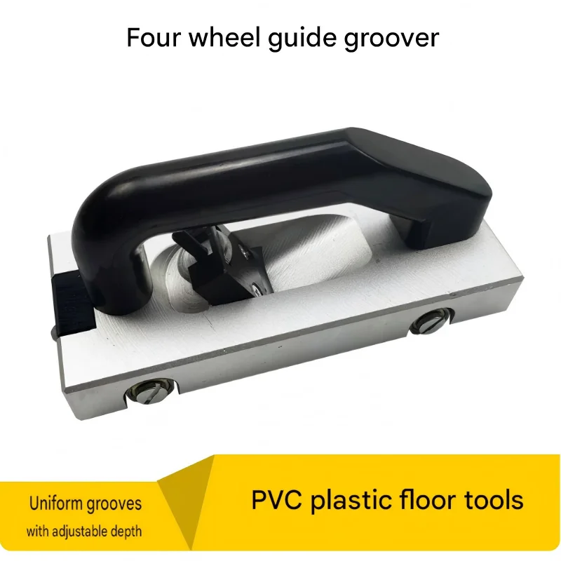 U-Type Blade Wheeled Floor Groover Manual Pull Slotting Cutter Precision Seam Processing Tool Fit Vinyl PVC Leather Flooring Ins