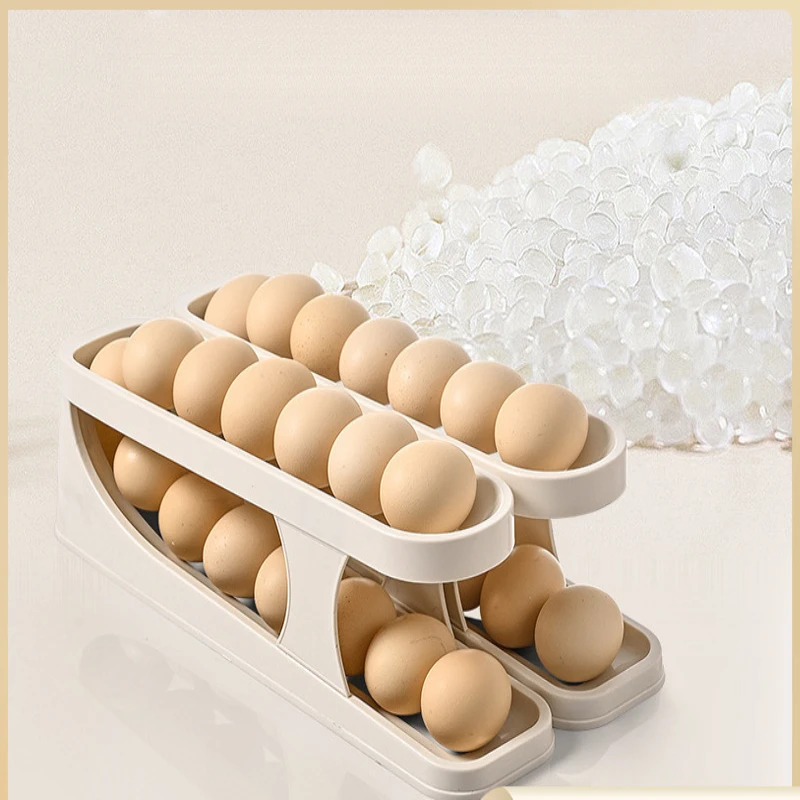 

1Pcs Refrigerator Egg Storage Box Automatic Scrolling Holder Household Large Capacity Kitchen Dedicated Roll Egg Storage Rack