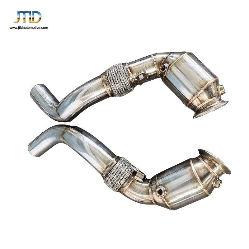 JTLD High Flow Race Stainless Steel catless Exhaust Downpipe For BMW X6 G06 M50I N63 N63R