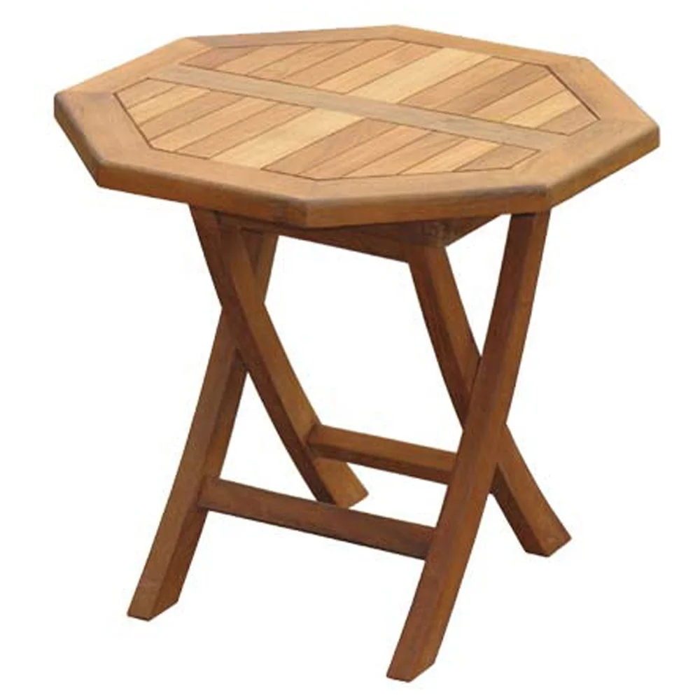 Modern Simple Design Teak Wood Octagonal Folding Dining Table Good Quality for Outdoor Use-Camping Beach Hotel from Indonesia