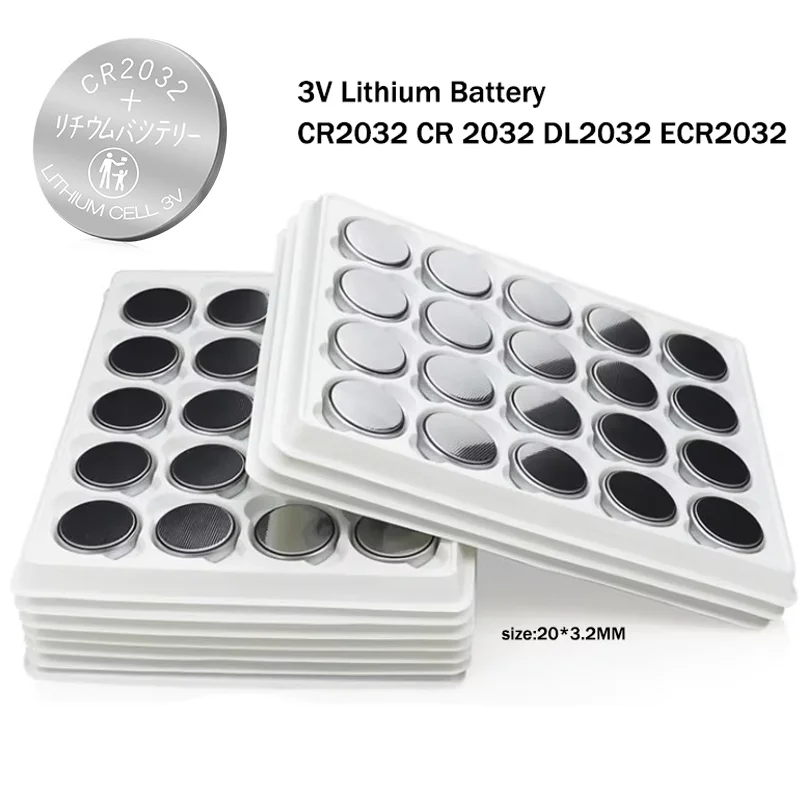 NEW 25-300PCS 3V CR2032 Lithium Button Battery CR 2032 3V Coin Cell Watch Batteries for Toy Clock Calculator Remote Control