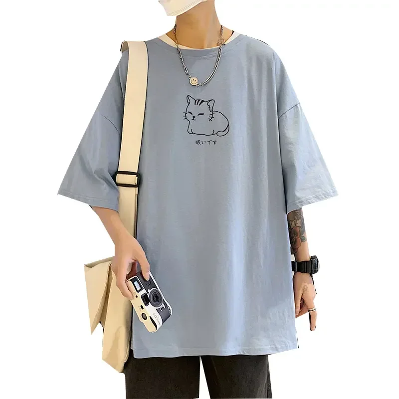 T Shirt Men Cotton Printed Mens Summer Tshirts Oversized Tee Shirts 5XL Casual T-Shirts Wear Big Size