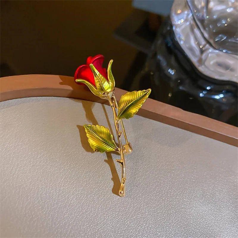 سحر بروش مجوهرات يدويا روز زهرة ليف بروش الملابس التبعي بروش حساسة لاجتماعات الأعمال موضة الزفاف #3