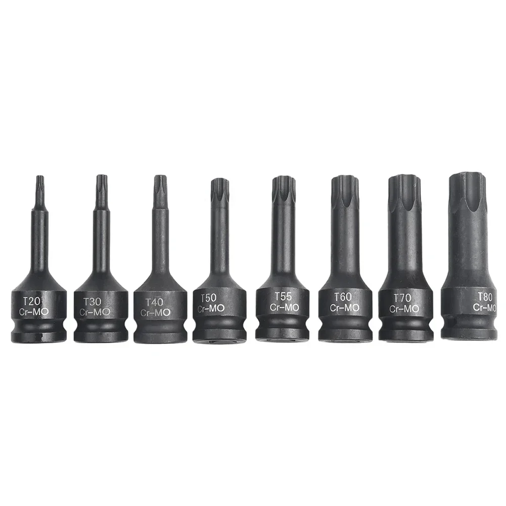 Heavy Duty Chrome Molybdenum Steel Torx Star Bit Socket Set T20 T30 T40 T50 T55 T60 T70 T80 Reliable and Long Lasting