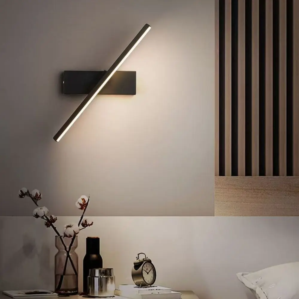 قابل للتعديل وحدة إضاءة LED جداريّة ضوء ثلاثي الألوان ضوء الدورية للتدوير مرآة مصباح توفير الطاقة شريط طويل تصميم شمعدانات جدارية الإضاءة