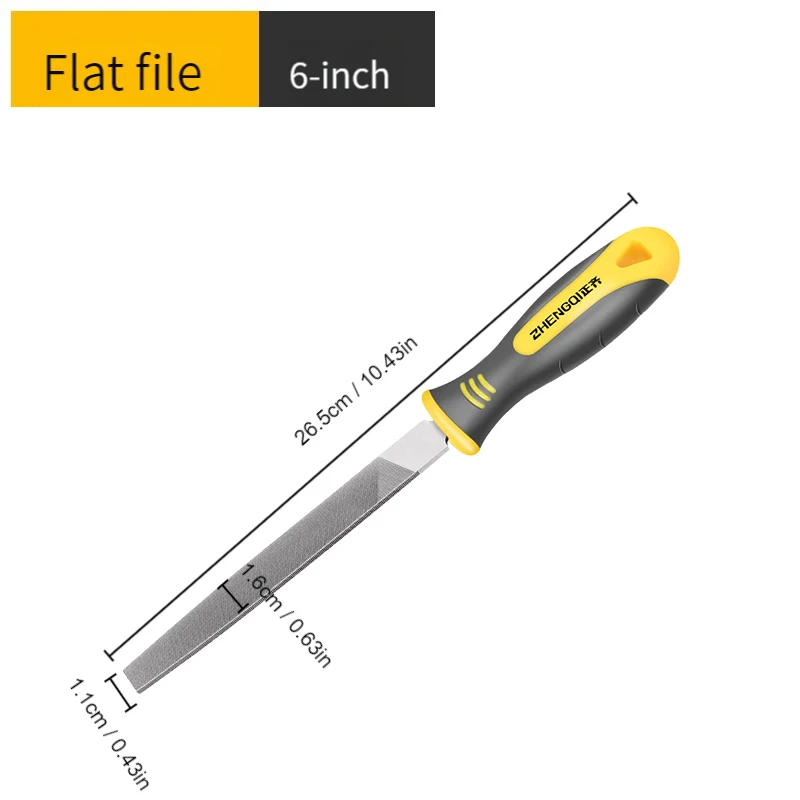 1Pcs Metal File Set 6-10InchProfessional Carbon Steel File Includes Flat/Half-Round Work For Metal, Wood And More Tool image 6