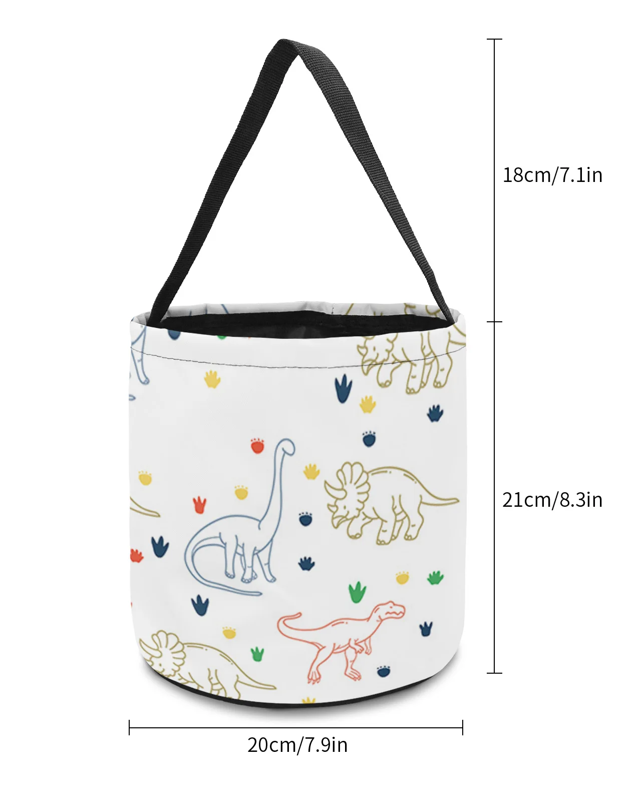 Jurassic Cartoon Dinosaur Children White Home Decor Toys Storage Basket Candy Bag Gifts For Kids Tote Cloth Bag Party Favor Bags