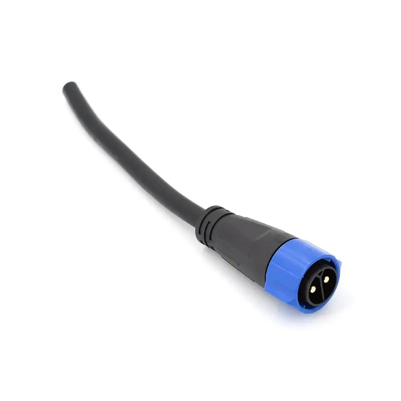 M25 2 Pin Self-Locking Male Connector, IP68 Waterproof Molded Plug 0.3M, Nylon Aviation Type for LED Power Battery Charger
