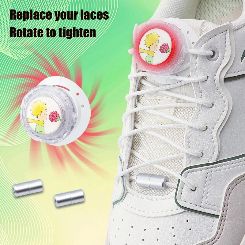 Motifs Automatic Shoelaces Without Ties Install Simple Swivel Buckle Shoe Laces Thick Rope Sneakers Shoelace Shoes Accessories