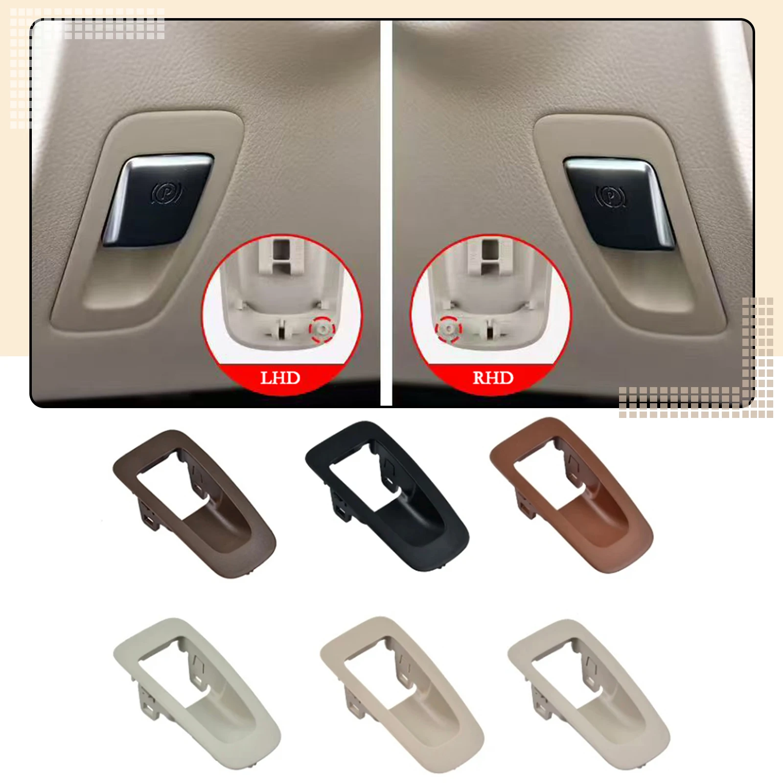 1PC Car Handbrake Button Cover Panel Trim For Mercedes Benz C Class W205 E Class W213 W238 Frame Hand Brake Decoration Cover