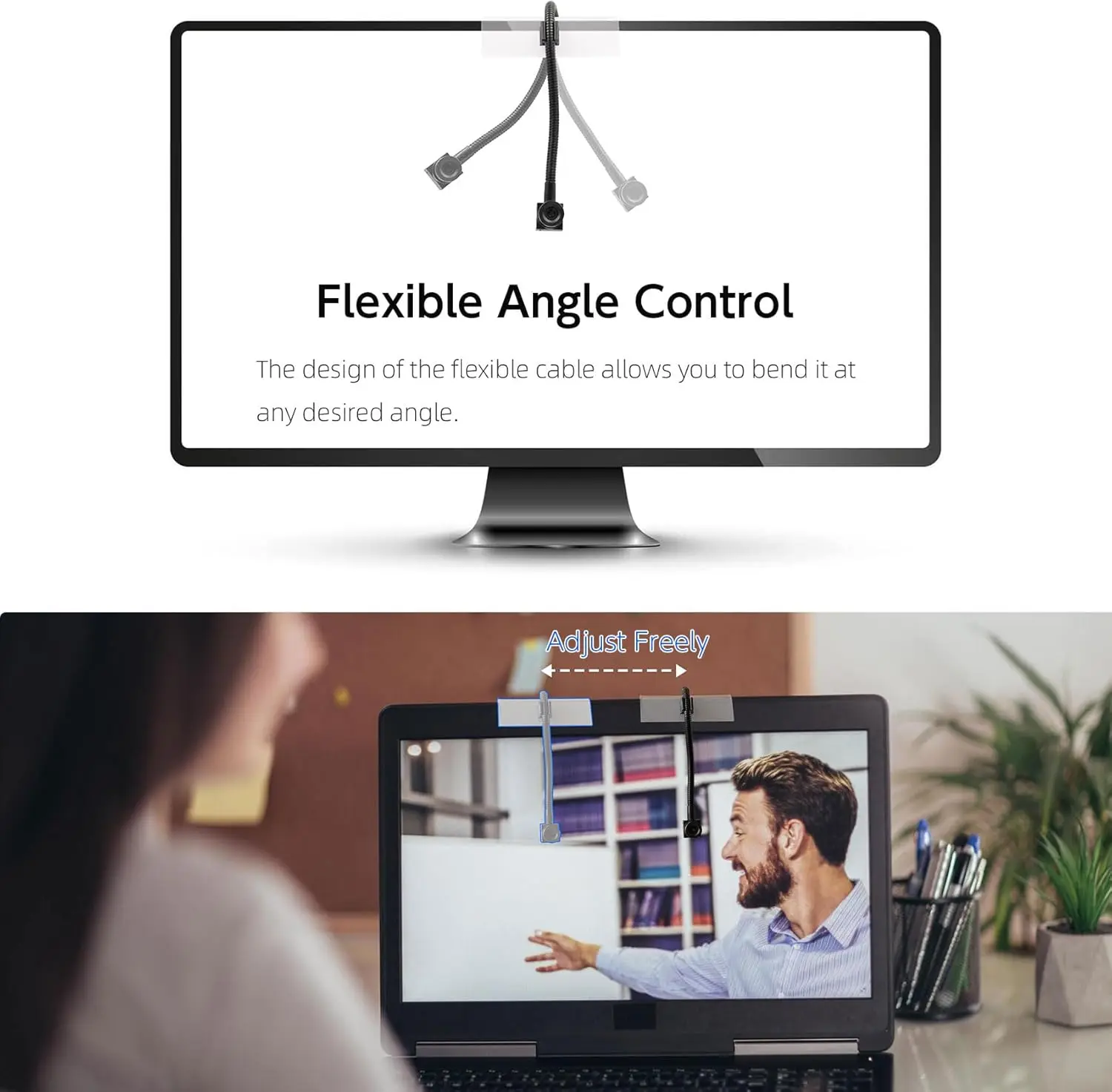 USB Mini Camera 1080P 2MP Middle Screen Webcam for Laptop 80 Degree Web Camera Audio Video For Eye Contact in Video Conferences