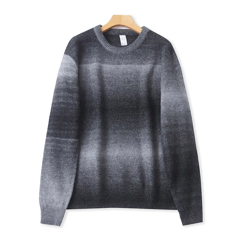 

Повседневный вязаный свитер из тонкой шерсти, однотонный, свободного кроя, на осень-зиму, для мужчин и женщин