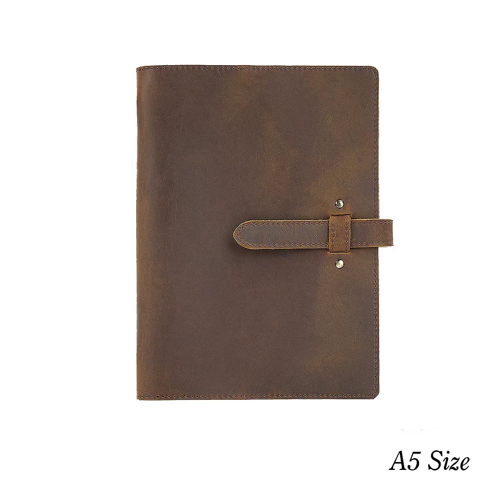 Genuine Leather Notebook A5 Size Rings Planner Diary Travel Journal Planner Sketchbook Agenda School Gift