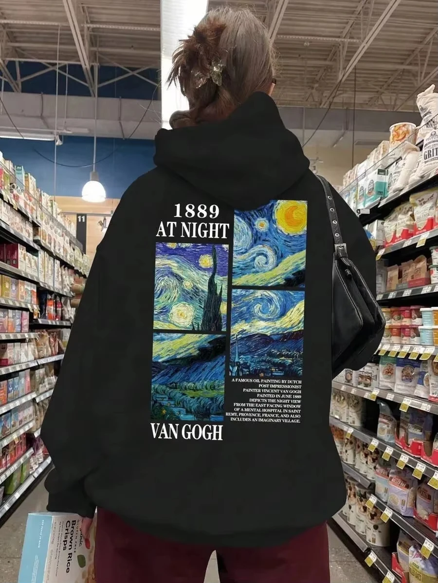 

2026 New Art - Inspired Pure Hoodie Featuring Van Gogh's Masterpiece - Trendy Choice for Culture Enthusiasts Classic - Themed