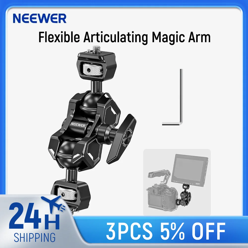 

NEEWER Flexible Articulating Magic Arm with Dual Ball Heads, Camera Field Monitor Mount Compatible with SmallRig Cage