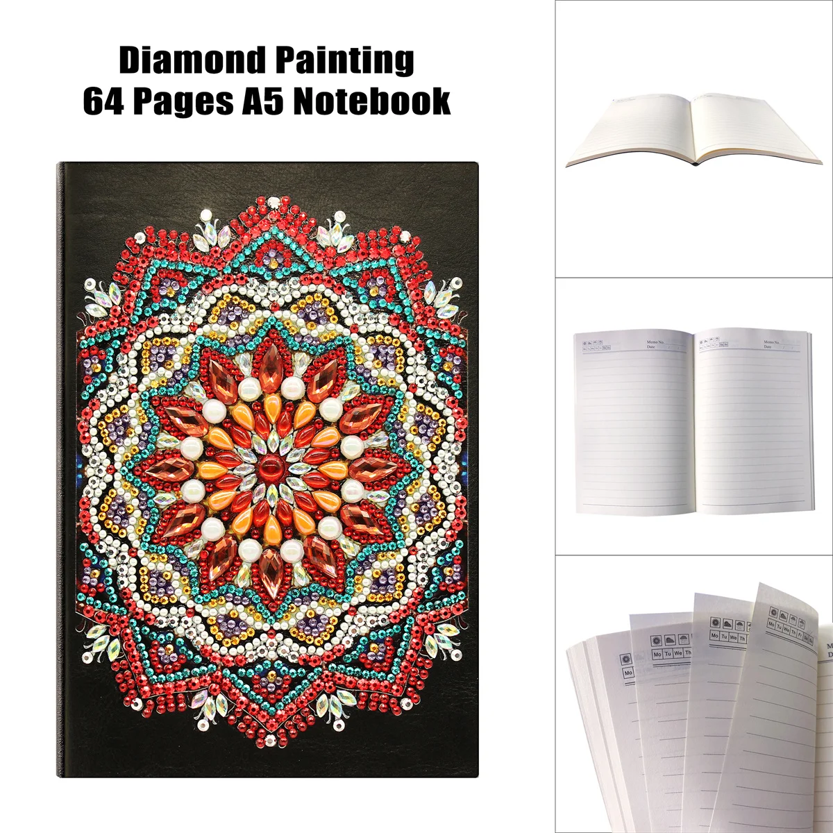 5D Irregular Diamond Drawing Notebook, Student Sketchbook, Inlaid Bright Diamond Notebook, Diy Mosaic Embroidery Kit Art Gift