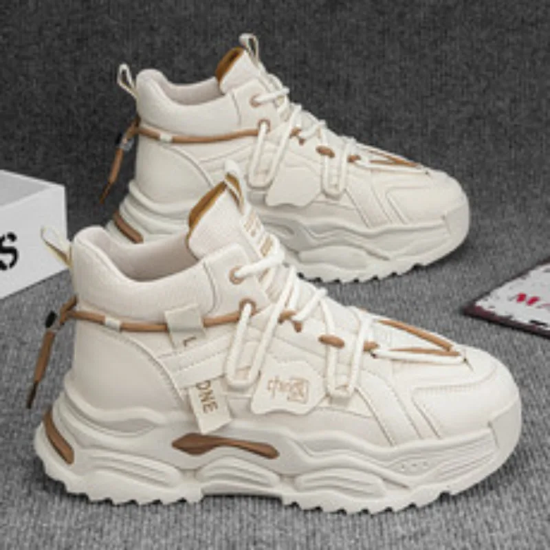 

Мужской высокий топ, новинка 202, осень-зима, универсальный, оригинальный, спортивный, повседневный, с кожаной поверхностью, для папы Tren