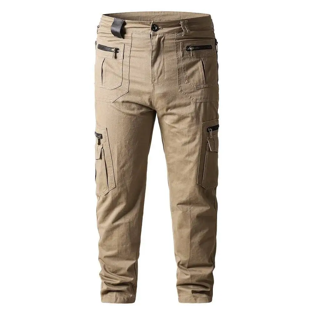 

XL Multi Pocket Work Cargo Mens Pure Cotton Loose Straight Casual Sports Tactical Trousers Outdoor Hiking Climbing Pants