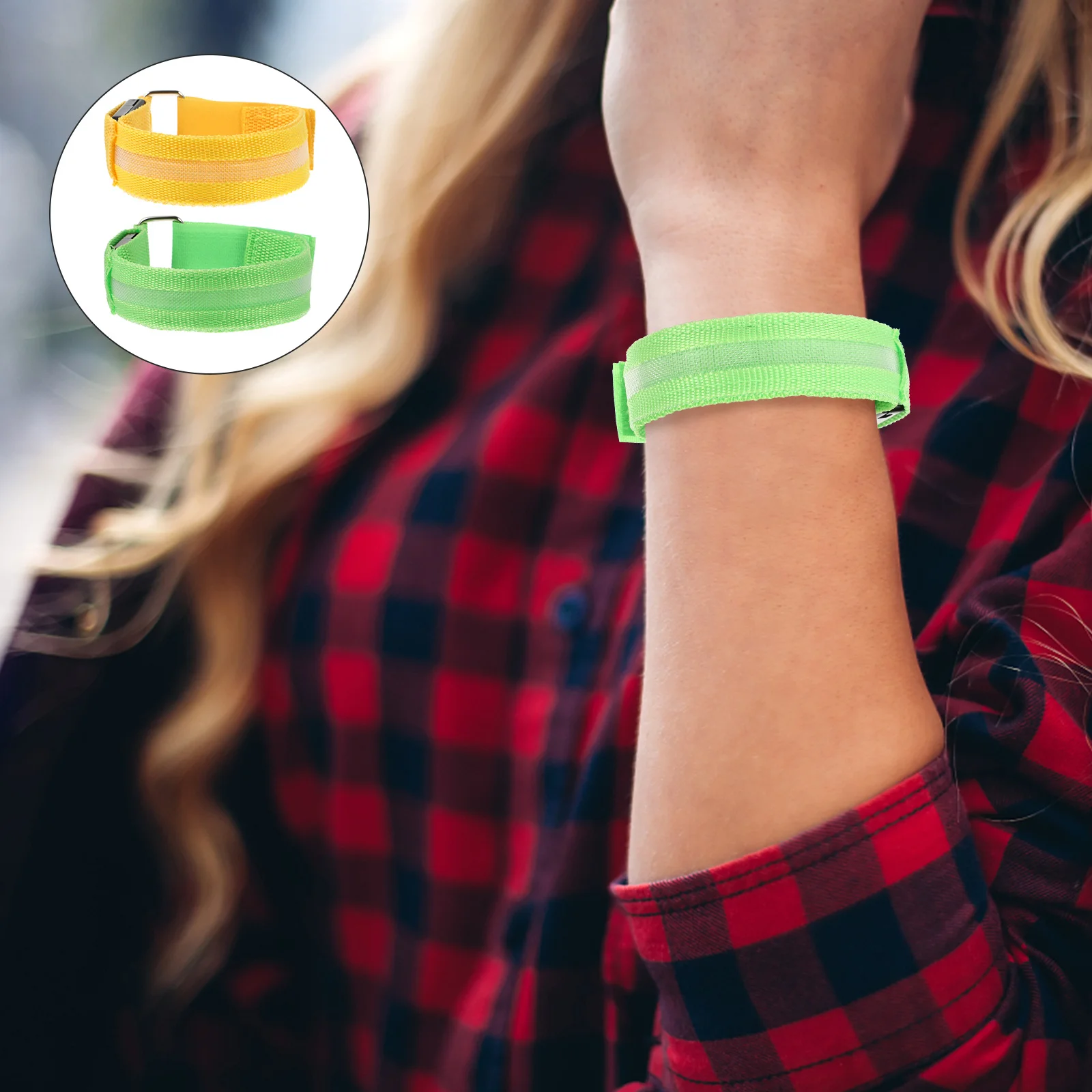 

2pcs Led Light Wrist Band Adjustable Reflective Sports Bracelet For Night Running Cycling Jogging Luminous Armband Running