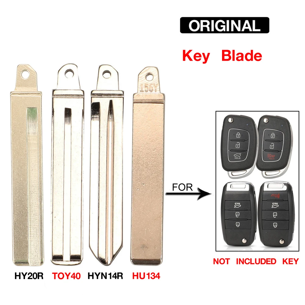 jingyuqin 10PCS Original TOY40/HU134/HYN14R/HY20R Blank Uncut Folding Flip Remote Key Blade For Hyundai Verna For Kia K3 K5 S522