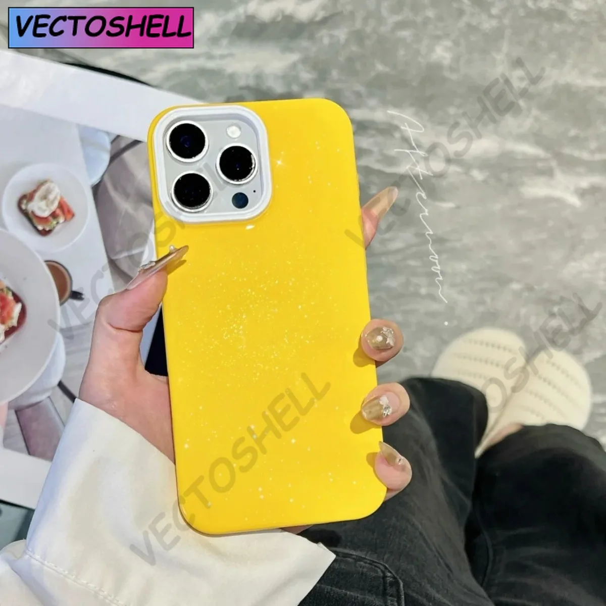 

Macaron Clash Glitters Case For iPhone 17Air16 15 14 13 12 Pro Max 11 16e 16ProMax Hard Glossy Shiny Armor Candy Cream Cover