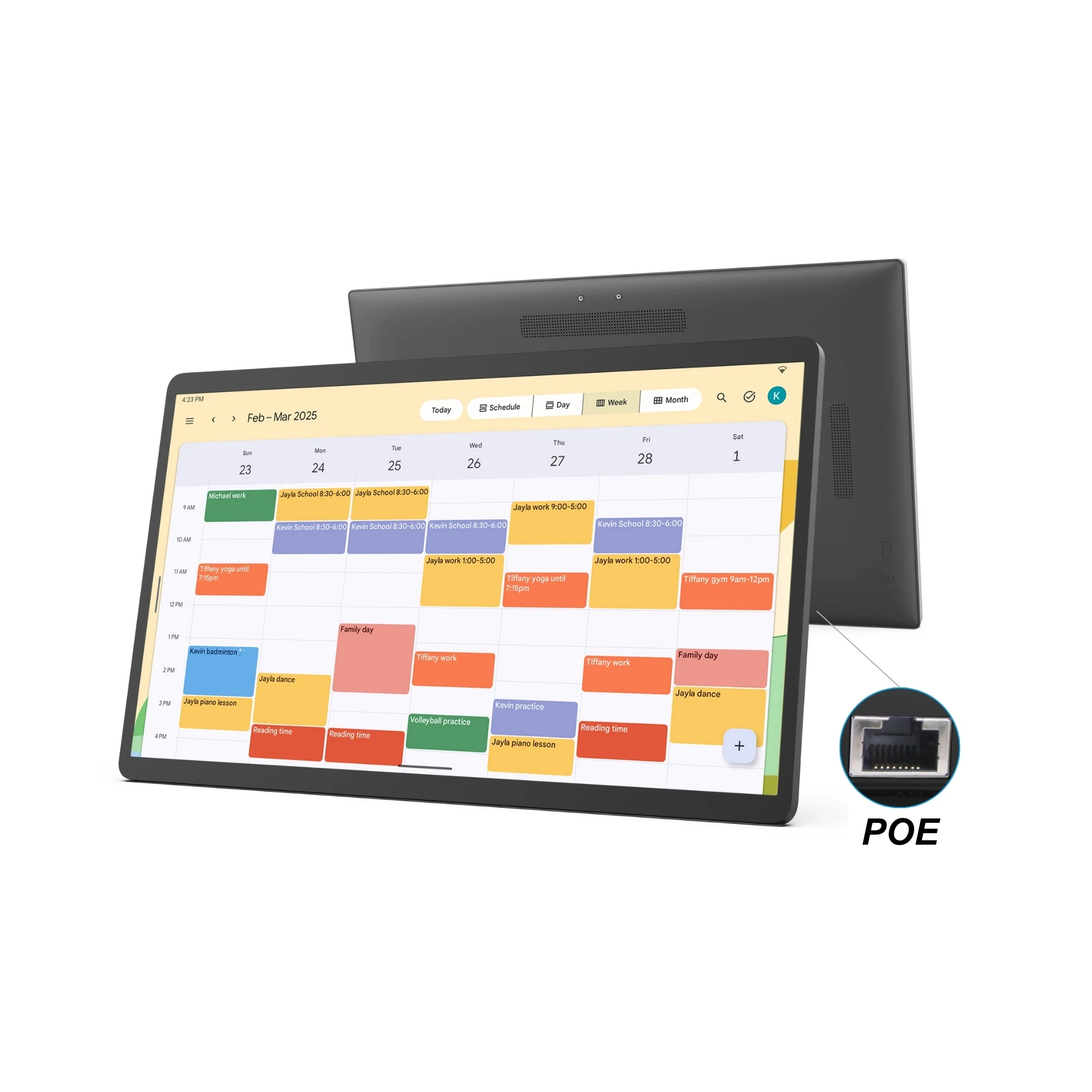 

Customizable 24\" Smart Digital Calendar RK3576S Android14 4+32GB Touch Screen Option POE Event Management Clock Photo Frame