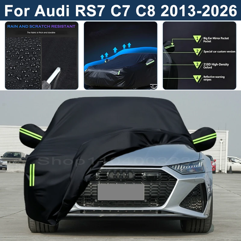 Auto Exterior Sun-Snow Protective Car Cover For Audi RS7 C7 C8 2013-2026 Waterproof Dustproof Anti-UV Outdoor Cover 2014 2015
