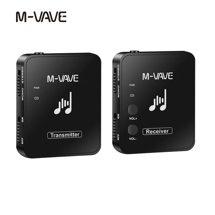 2 Sst M-VAVE WP10 2.4G Wireless Earphone Monitor System Rechargeable Transmitter Receiver Support Stereo Mono Recording Function