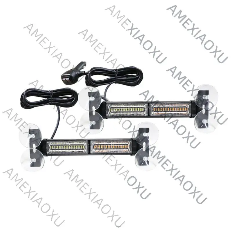 

Strange 2 PCS Emergency Strobe Traffic Advisory Light Bar, Black Plastic+Metal Construction Vehicle Windshield Visor Light