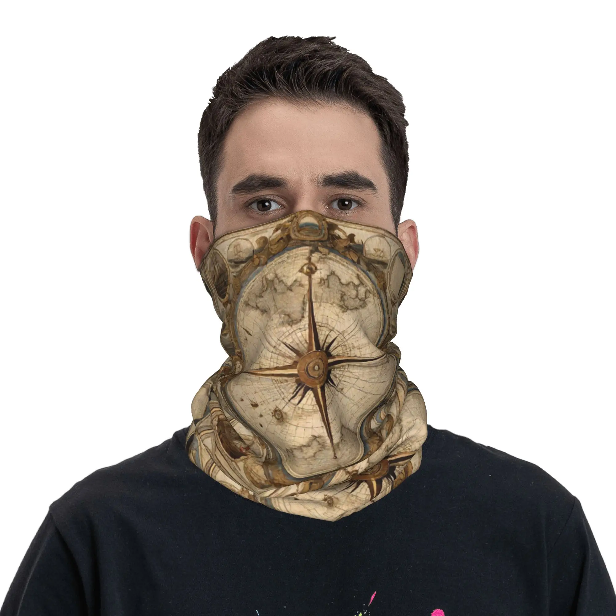 Compass pattern Bandana Neck Gaiter Printed Wrap Scarf Multi-use Cycling Scarf Cycling Unisex Adult