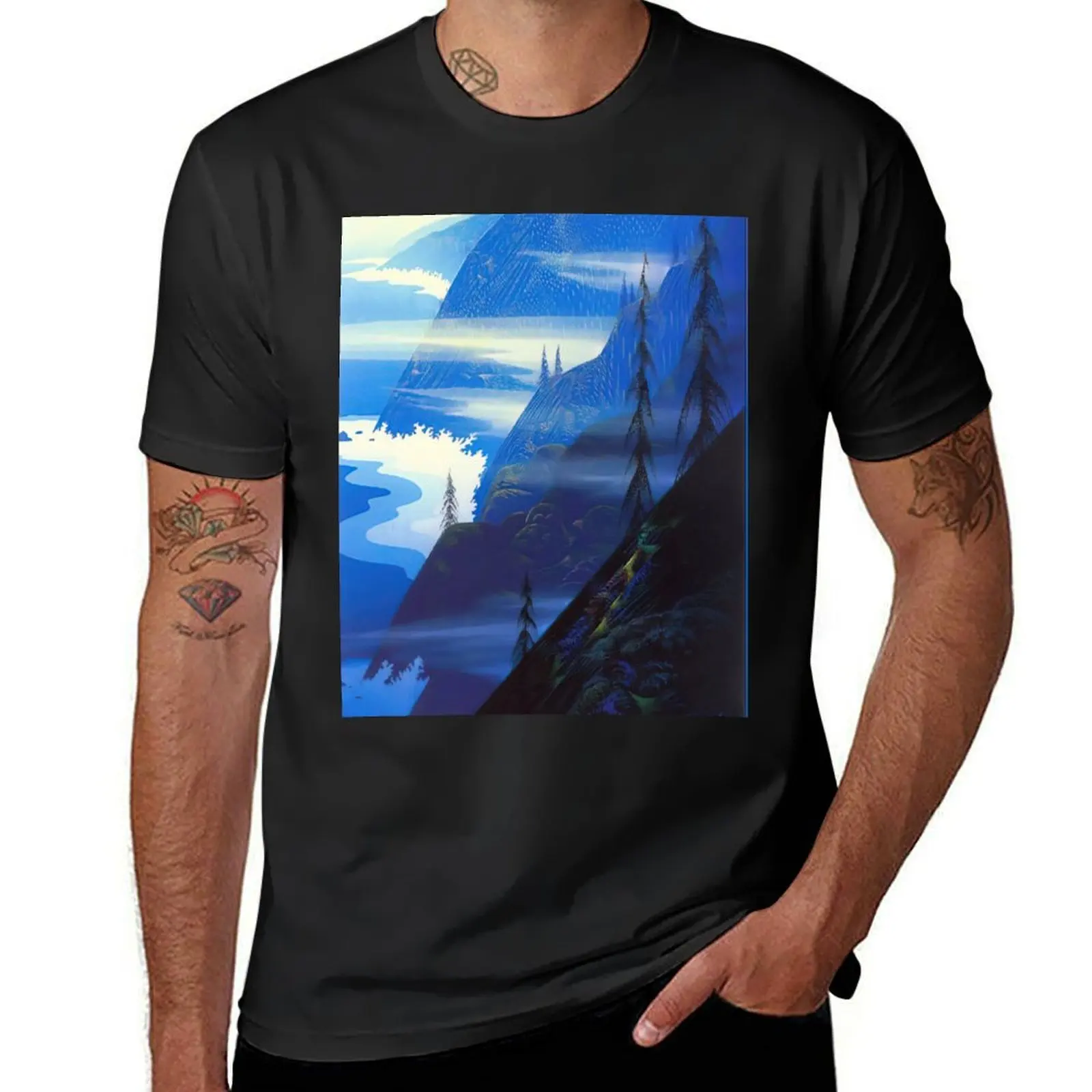 Eyvind Earle T-Shirt funnys anime clothes t shirts men