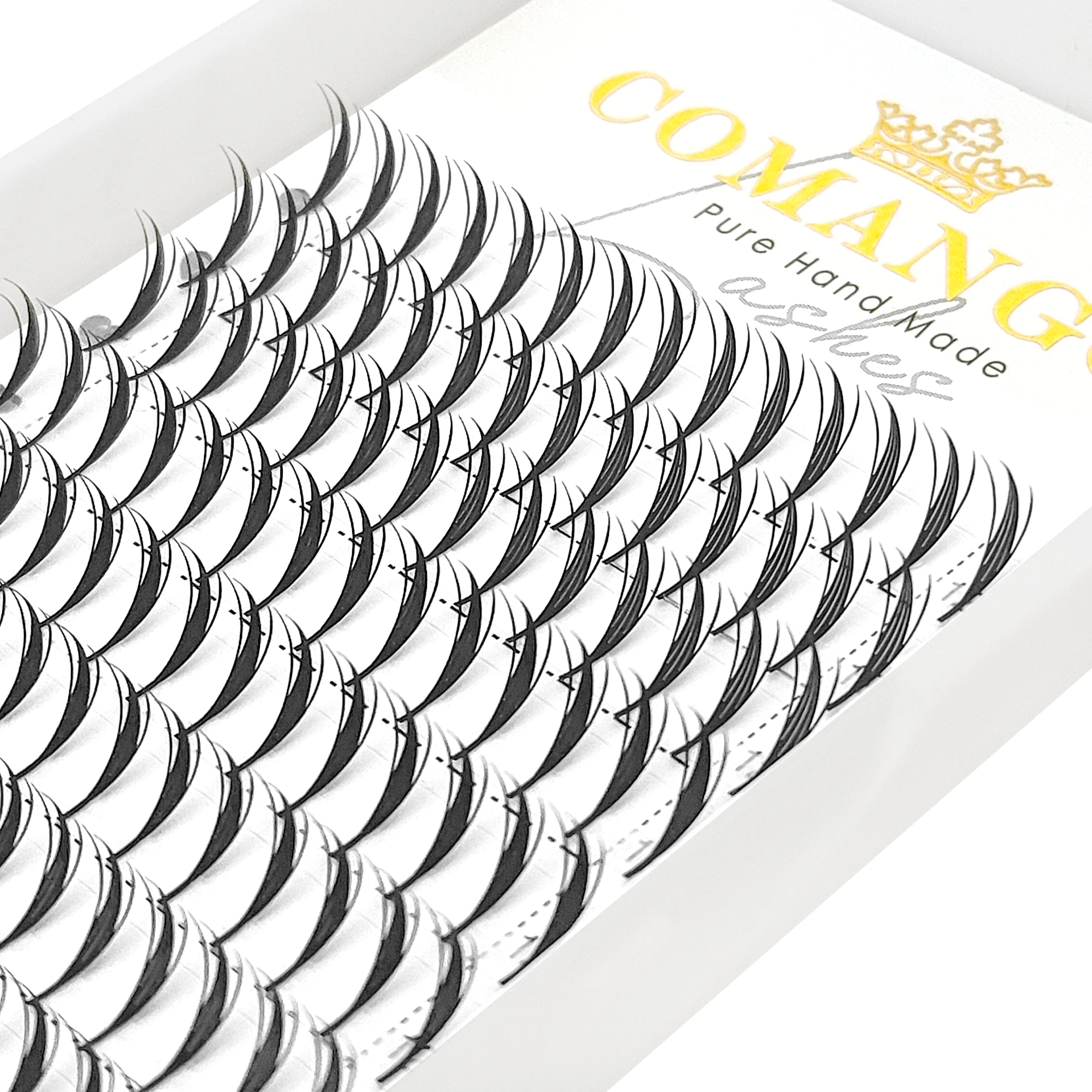 CoMango comic spire lashes light luxury manga feather shape premade fans lash russian volume w shape eyelash extensions