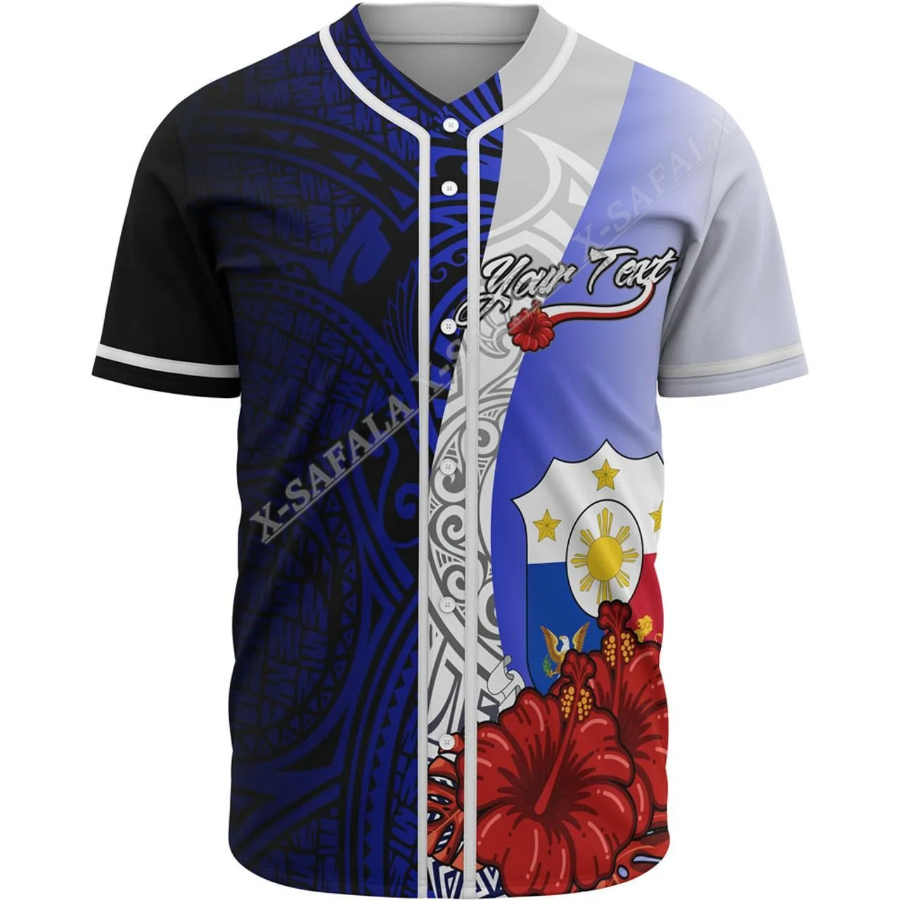 The Philippines Independence Day Flag With Eagle 3D Print Mesh Baseball Jersey Shirt Tops Tee Mens Streetwear Short Sleeve Sport