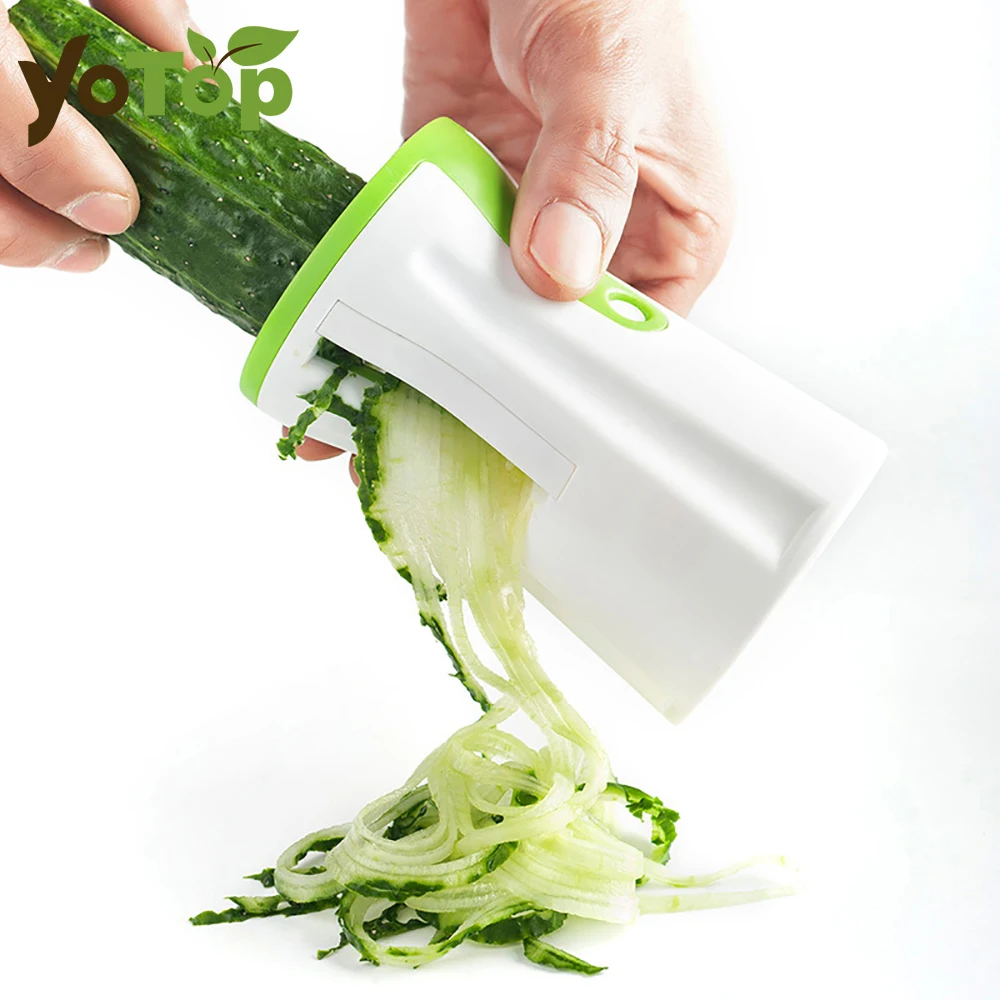 Heavy Duty Spiralizer Vegetable Slicer Handheld Stainless Steel Peeler Spiral Slicer Cutter Zucchini Pasta Noodle Spaghetti Make