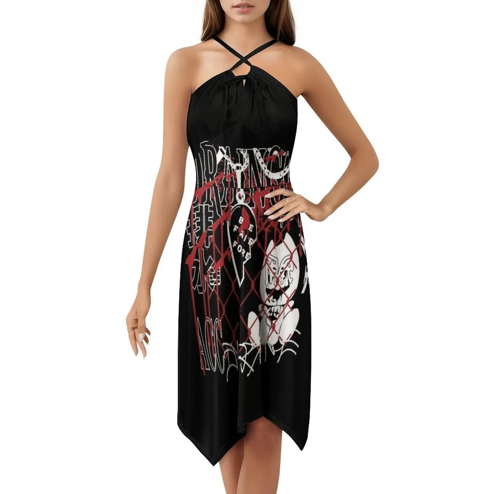 استنزاف عصابة المشارك فستان بصدر مفتوح فستان أنيق الصيف فستان الحفلات للنساء استنزاف عصابة المجموعة الموسيقية المرأة الفنية #5