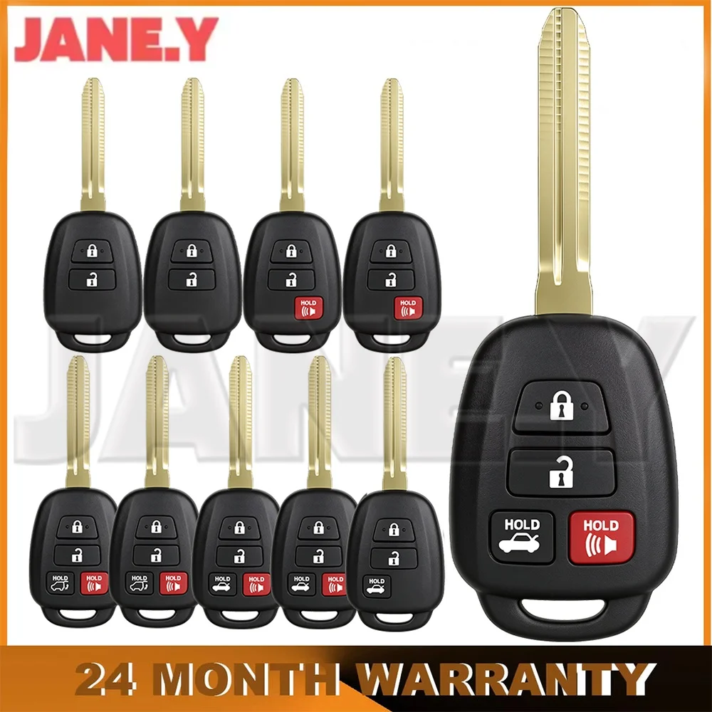 10 X Car Key Shell Case 2/3/4 Buttons For Toyota Camry Prius Corolla RAV4 2012-2017 Remote Control Key Housing Cover TOY43 Blade