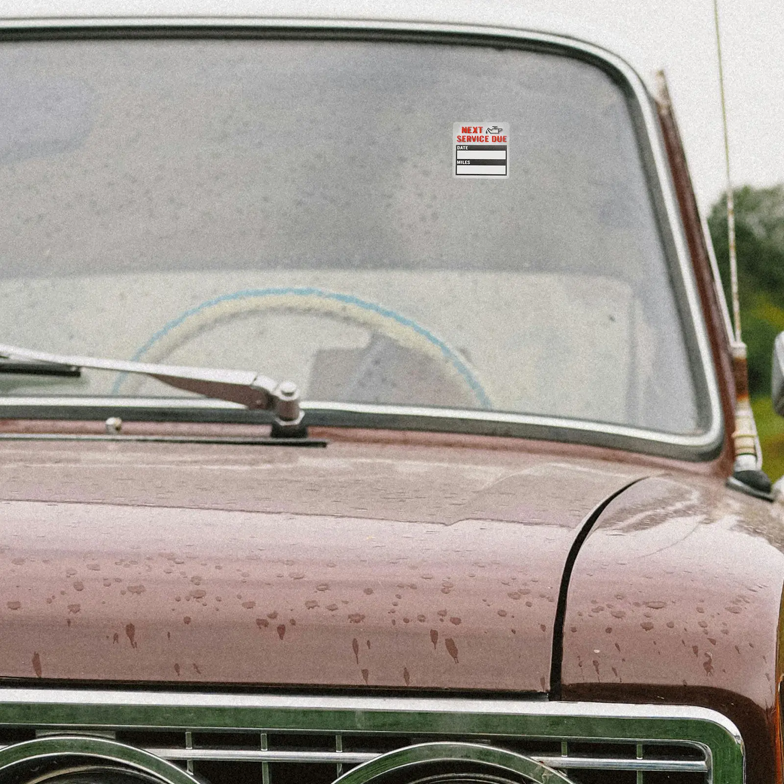 Car Oil Change Maintenance Service Decal Remind Window Label Sticker Practical Wear-Resistant Long-Lasting Adhesive