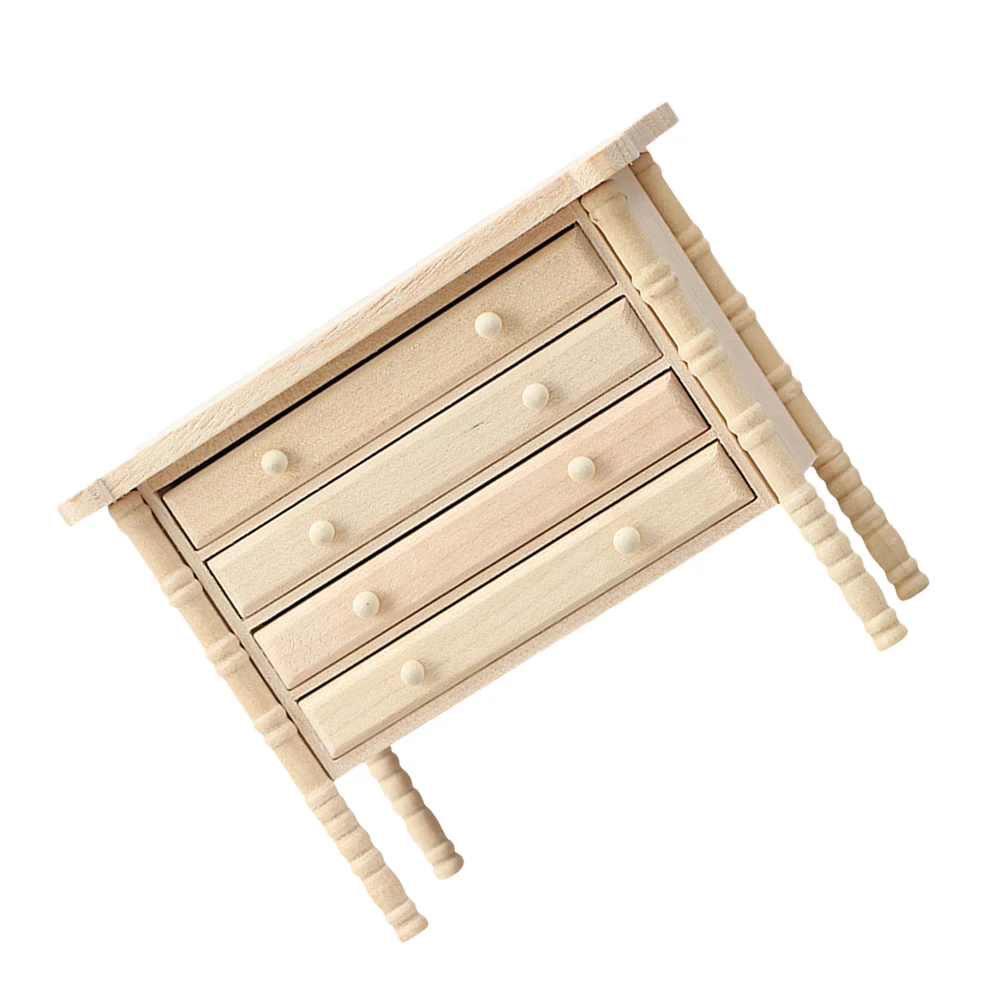 미니 나무 서랍장 수납 인형의 집 액세서리 DIY 소형 가구 장식 서랍장 마이크로 장면