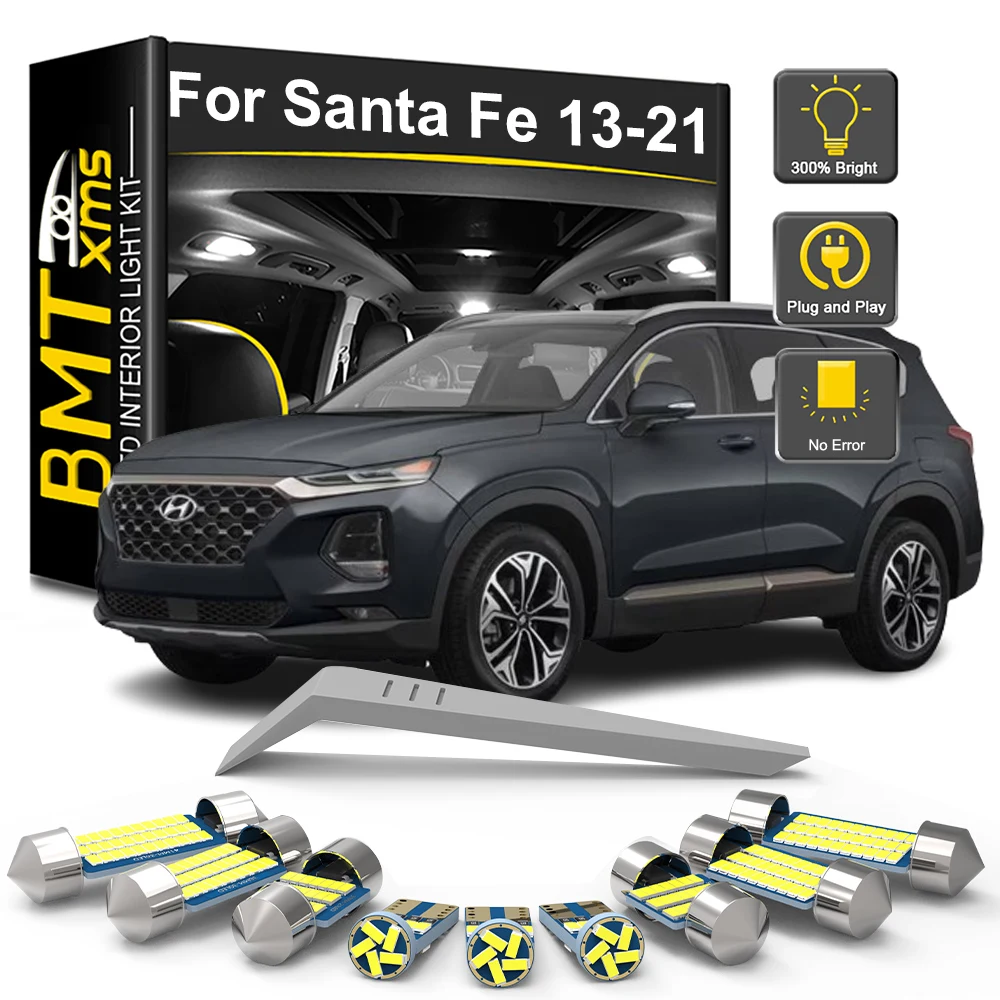 

BMTxms 9PCS Canbus LED Interior Light Bulb Kit For Hyundai Santafe Santa Fe DM MK3 3 III 2013-2015 2016 2017 2018 2019 2020 2021