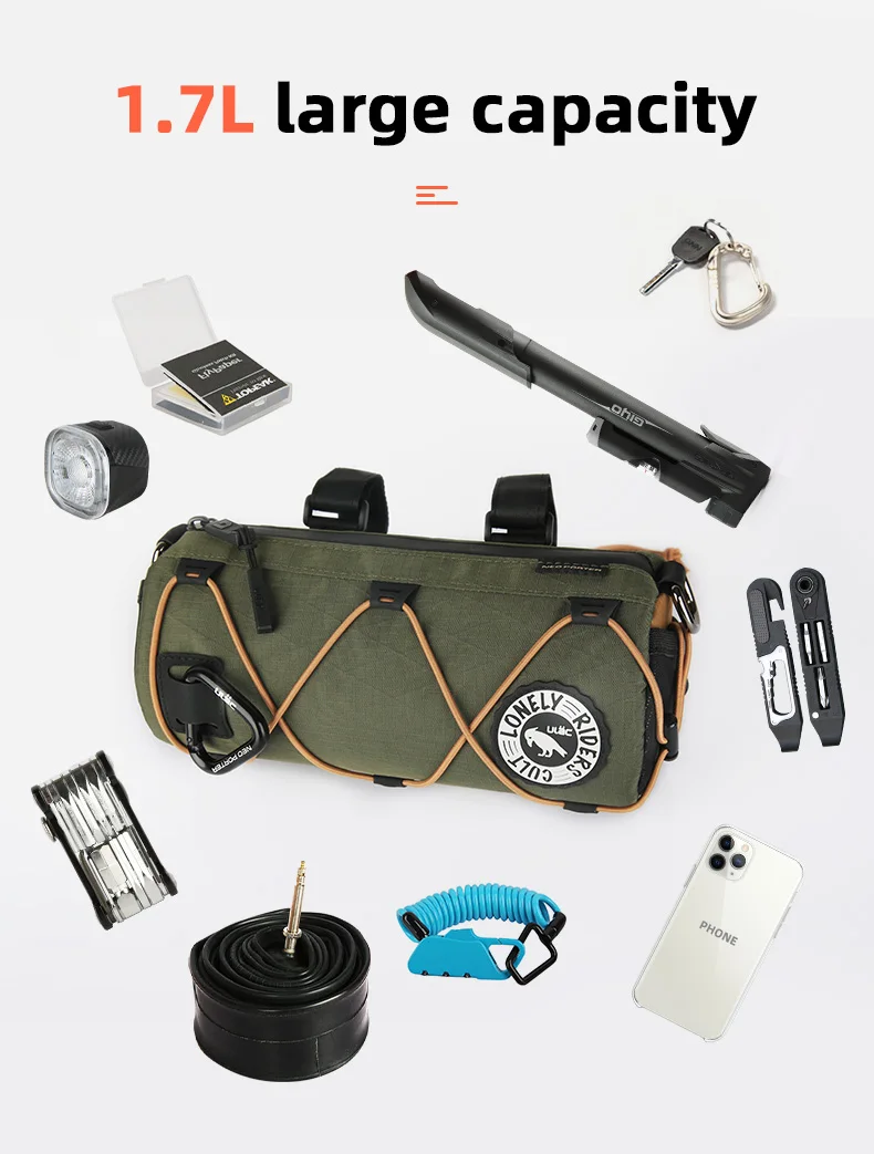Ulac Fahrrad-Lenkertasche 1,7L Große Kapazität Verschleißfeste Fahrradtasche Mountainbike-Rennrad-Vordertasche Multifunktional – Detail 5