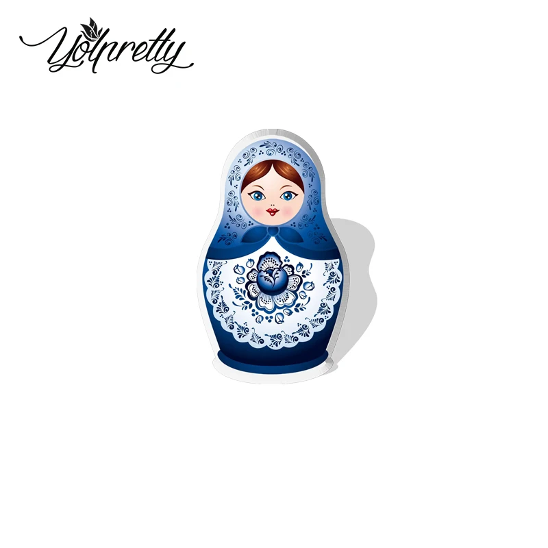 2023 Cartoon Matryoshka doll Pattern Acrylic Resin Epoxy Brooches Bages Icon Jewelry Accessories