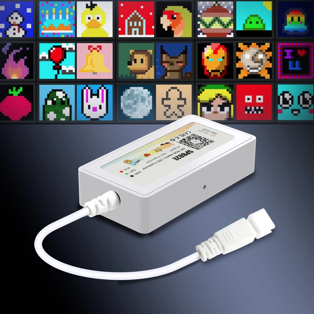 WS2812B RGB LED Digital Flexible Individually Addressable Panel Light SP802E BT&WIFI Controller WS2812 Matrix Screen Set DC5V