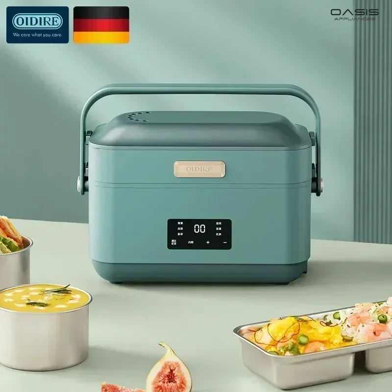 

Electric Lunch Box. Three-layer Stainless Steel Liner. Cooking. Insulation. Portable. Rice Heater. Sealed & Fresh.