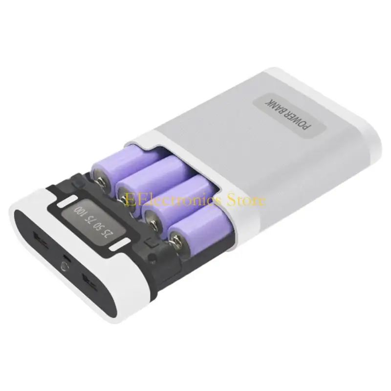B03C Modular 18650 Charging Case 4 Slot ABS Housing USB Input Output Charging Support