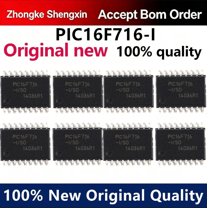 （5pcs-100pcs）Brand new original PIC16F716-I/SO chip 8-bit flash microcontroller patch SOP-18