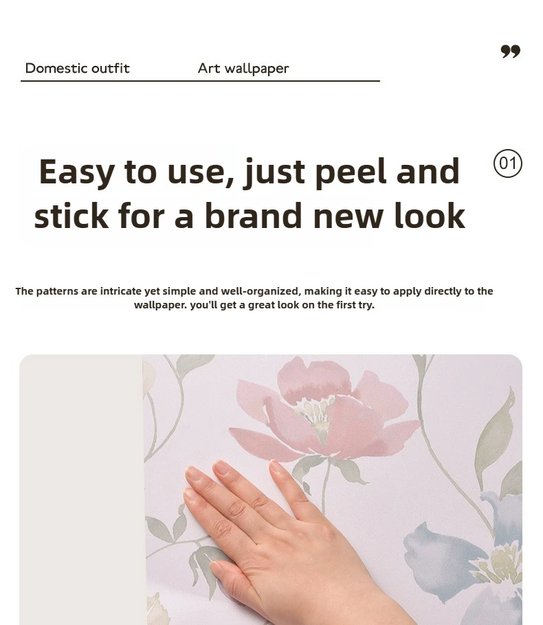 60cm x 5m DIY Self-Adhesive Wallpaper Retro Print Waterproof for Bedroom Living Room Peel Off No Residue Modern Home Decor