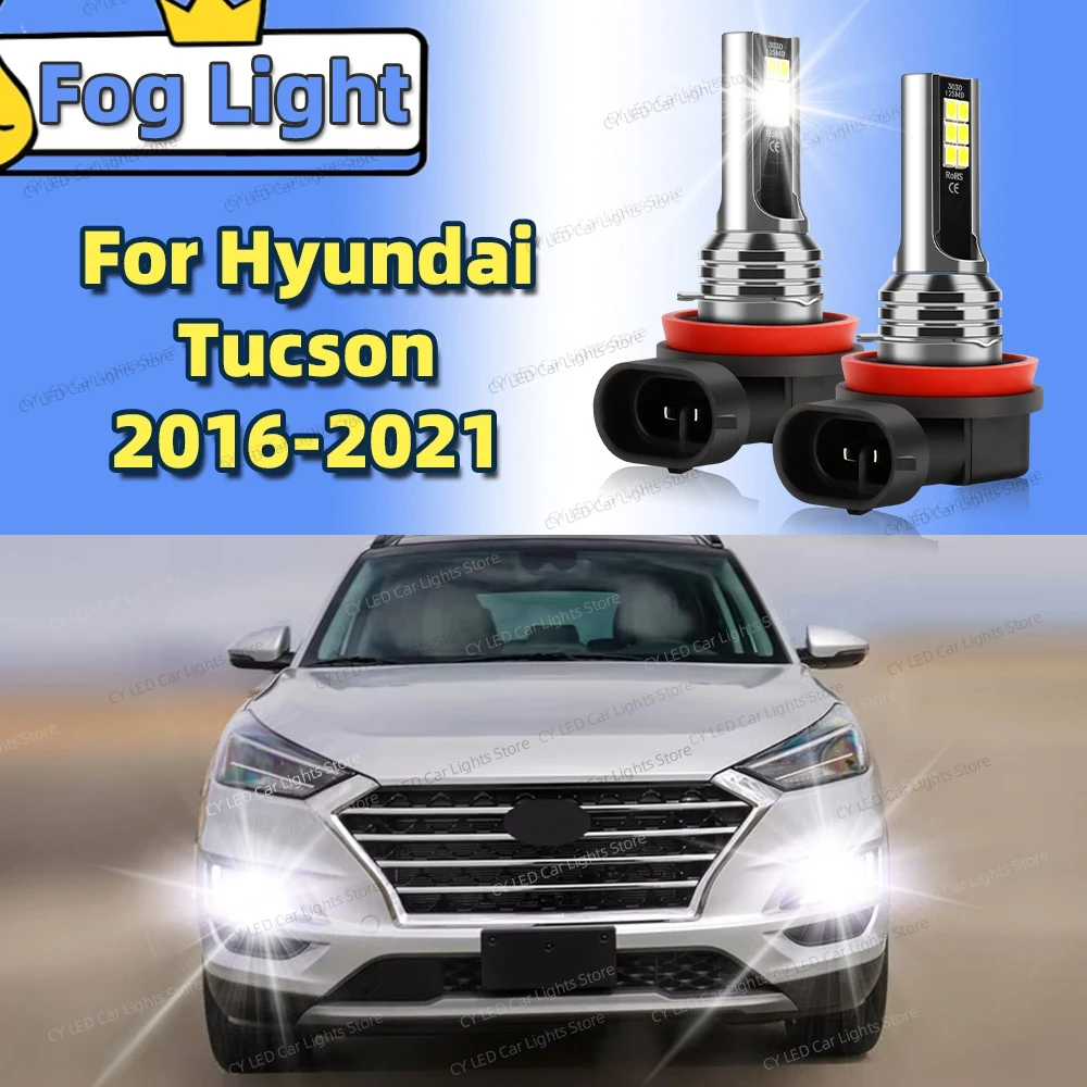 2 قطعة LED الجبهة الضباب مصباح Canbus سيارة ضوء Blub لشركة هيونداي توكسون 2016 2017 2018 2019 2020 2021 اكسسوارات السيارات التوصيل والتشغيل #1